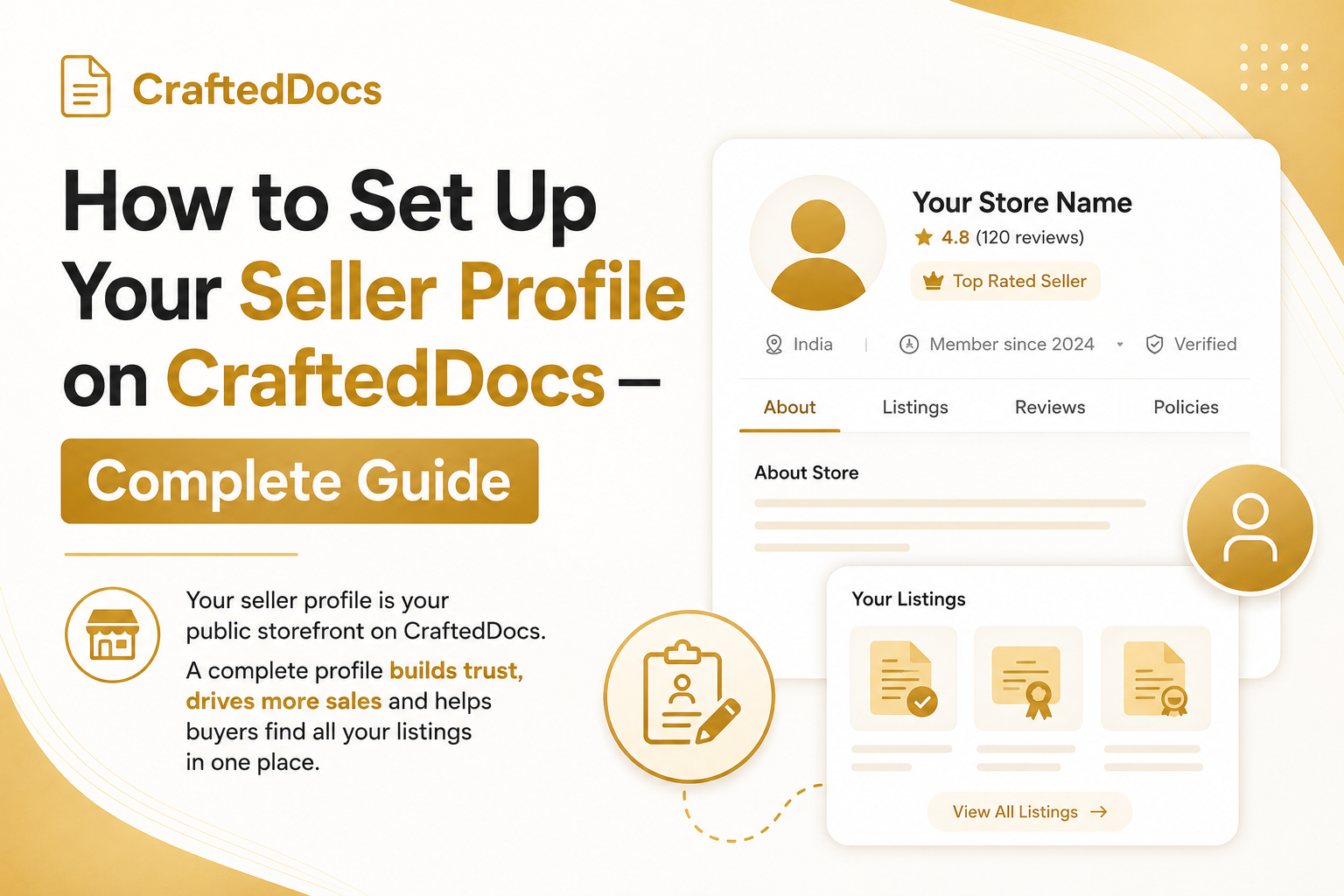 How to Set Up Your Seller Profile on CraftedDocs — Complete Guide