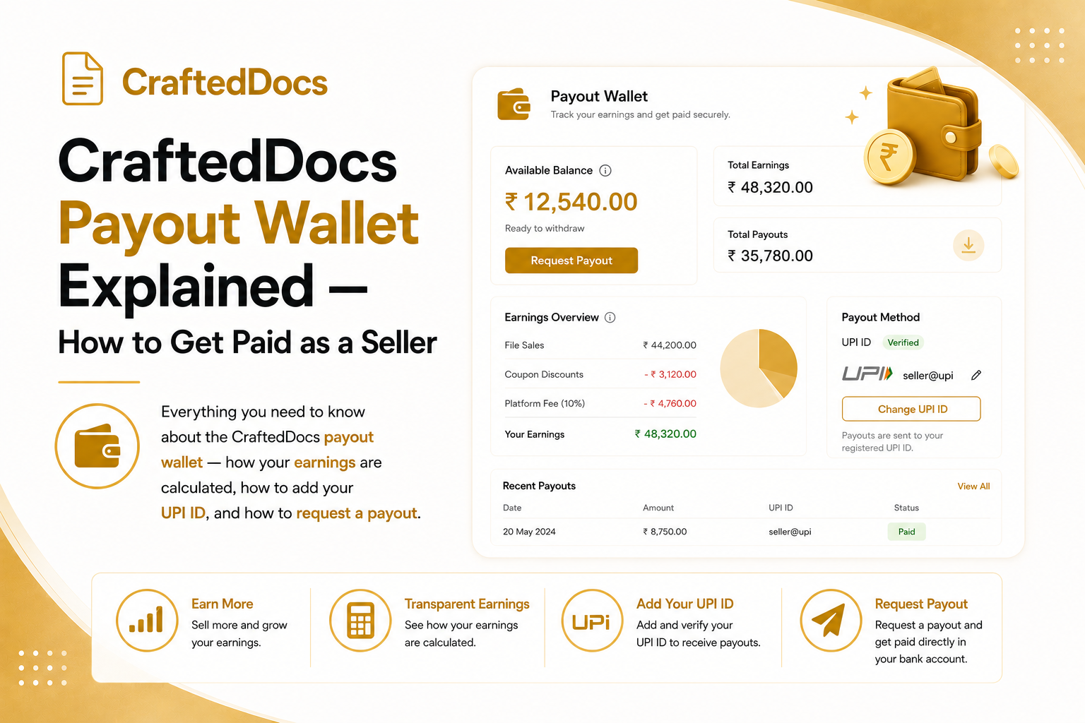 CraftedDocs Payout Wallet Explained — How to Get Paid as a Seller