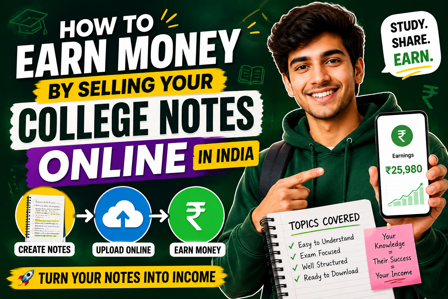 How to Earn Money by Selling Your College Notes Online in India