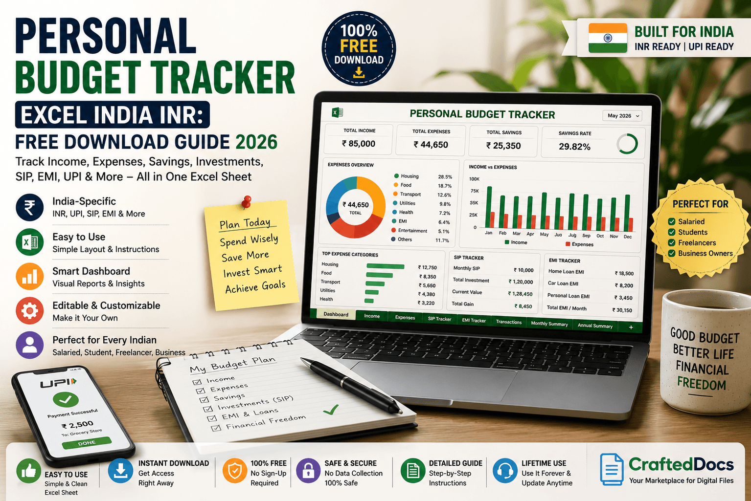 Personal Budget Tracker Excel India INR: Free Download Guide 2026